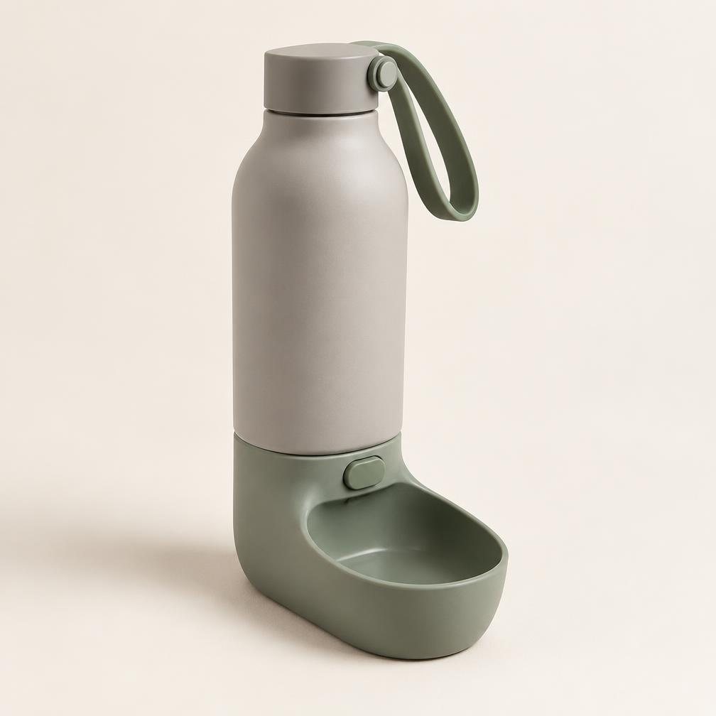 Tragbare Hundetrinkflasche Pausa mit integriertem Napf